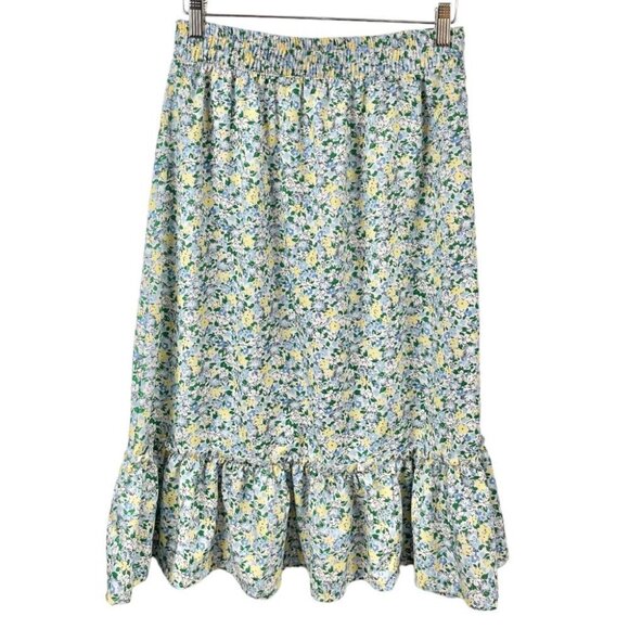 Pigalle Multicolor Pastel Ditsy Floral Midi Skirt Size S - Picture 1 of 6